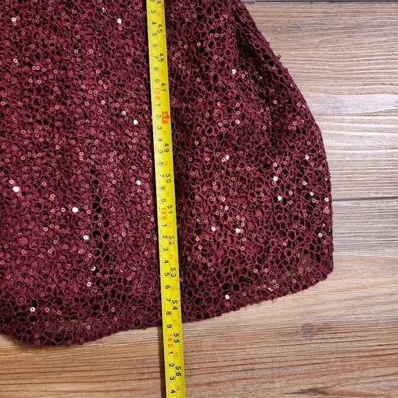 Kay Unger Gown Womens 6 Red Crochet Sequin - Picture 8 of 10